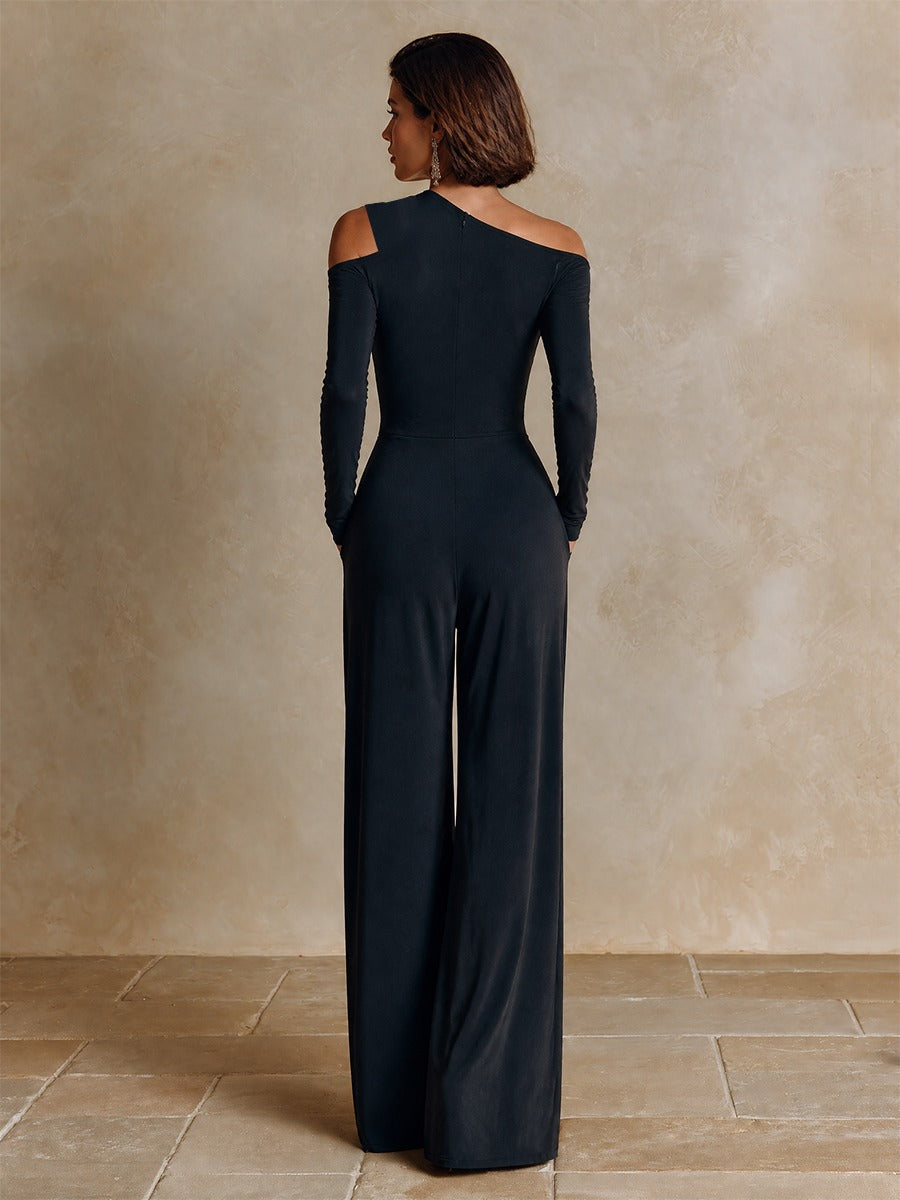 Dafne™ | Elegante Jumpsuit met Eén Schouder en Wijde Pijpen