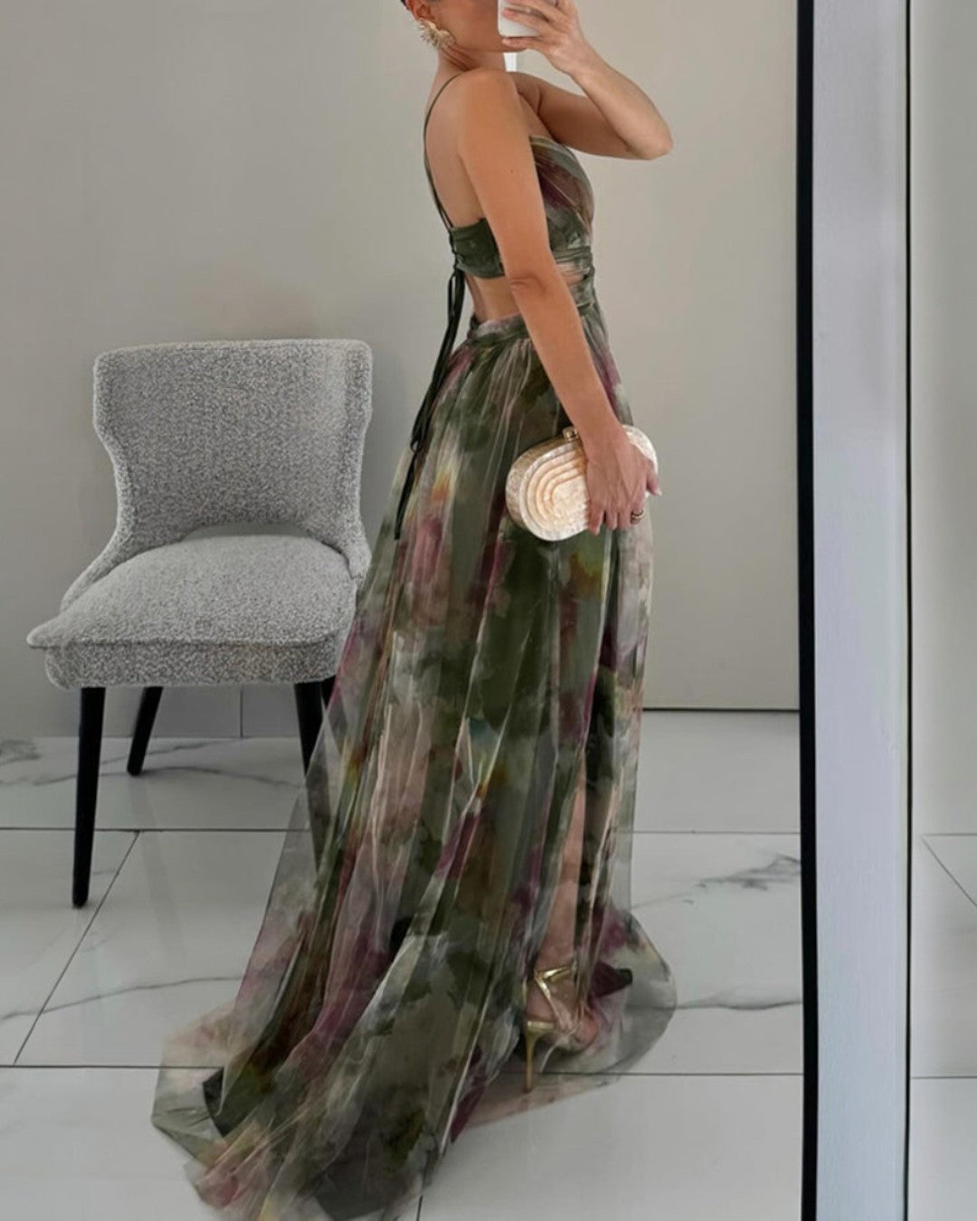 Giselle - Betoverende Maxi-jurk met Bloemenprint