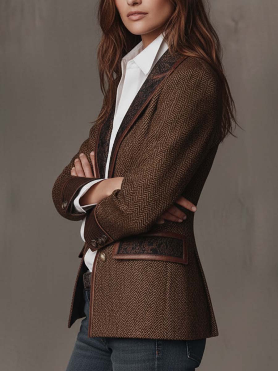 Gisèle | Blazer met chevronpatroon