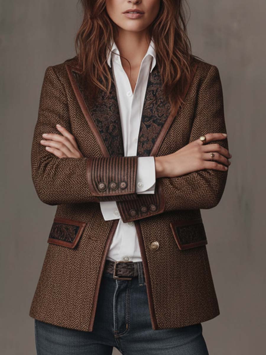 Gisèle | Blazer met chevronpatroon