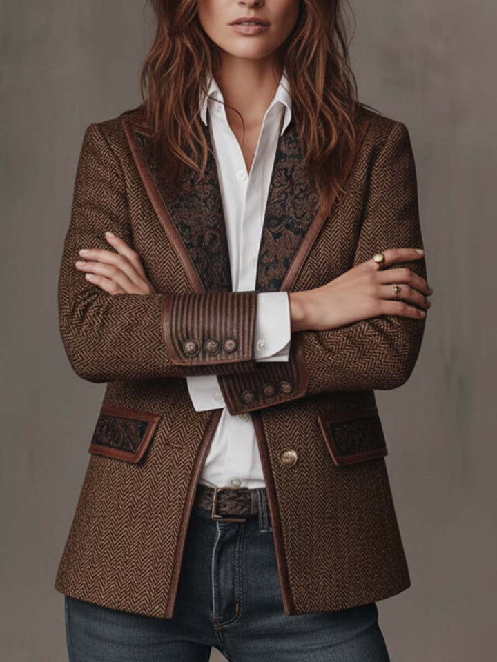 Gisèle | Blazer met chevronpatroon