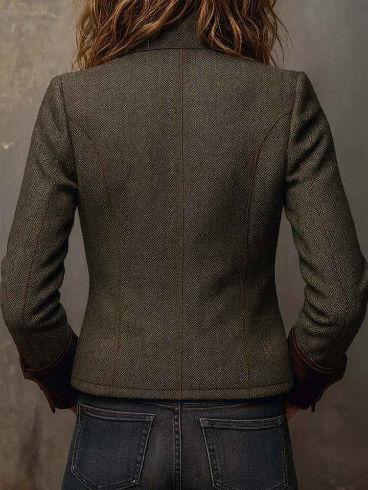 Honorine | Blazer met contrasterend chevronpatroon