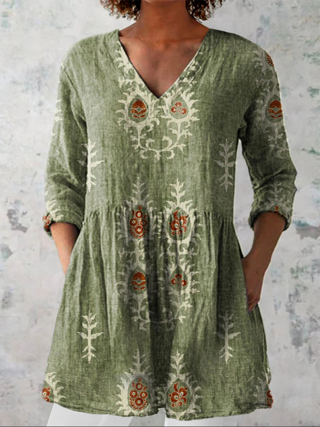 Blair | Lange Blouse met expressief patroon