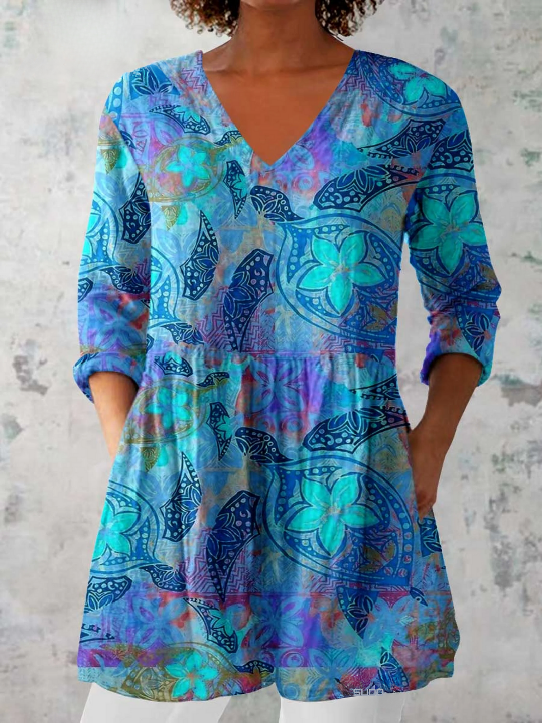 Riley | Lange Blouse met Indrukwekkend Patroon