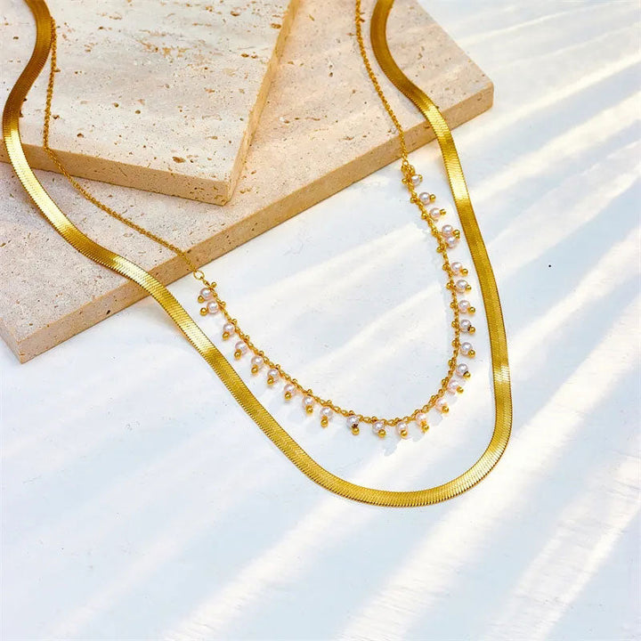Marizanne | Luxe Slangen Choker & Parel Sieraad Set
