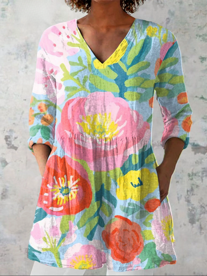 Ayra | Lange Blouse met Expressief Patroon