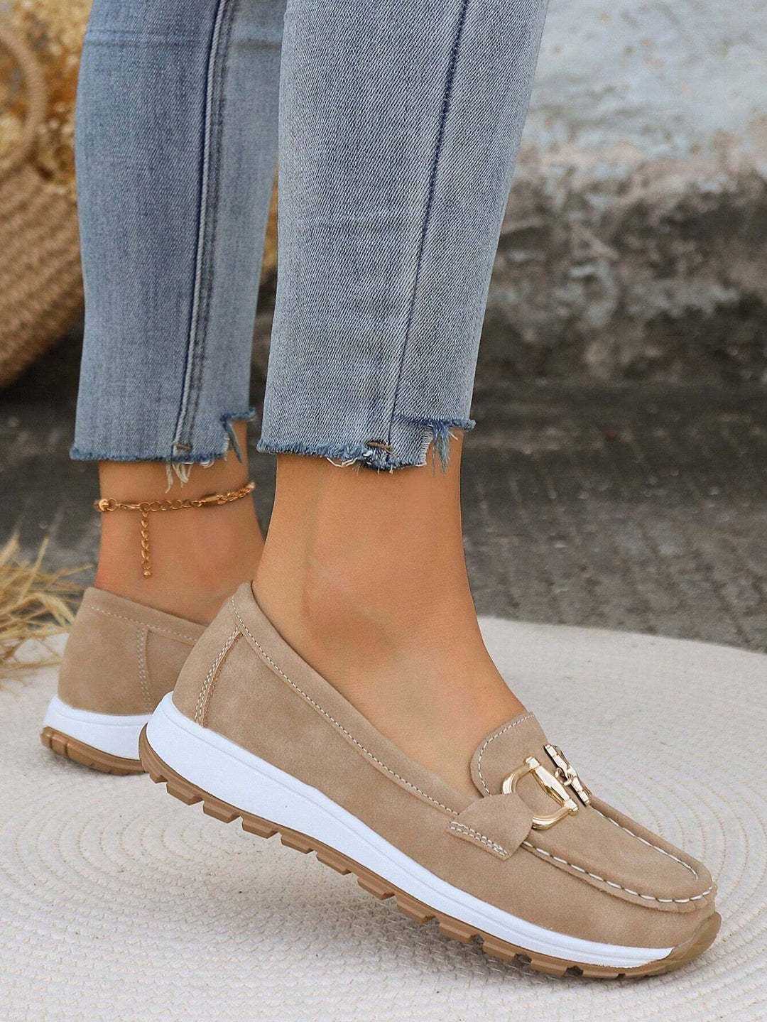 Ellie - Platte mocassins met gesp