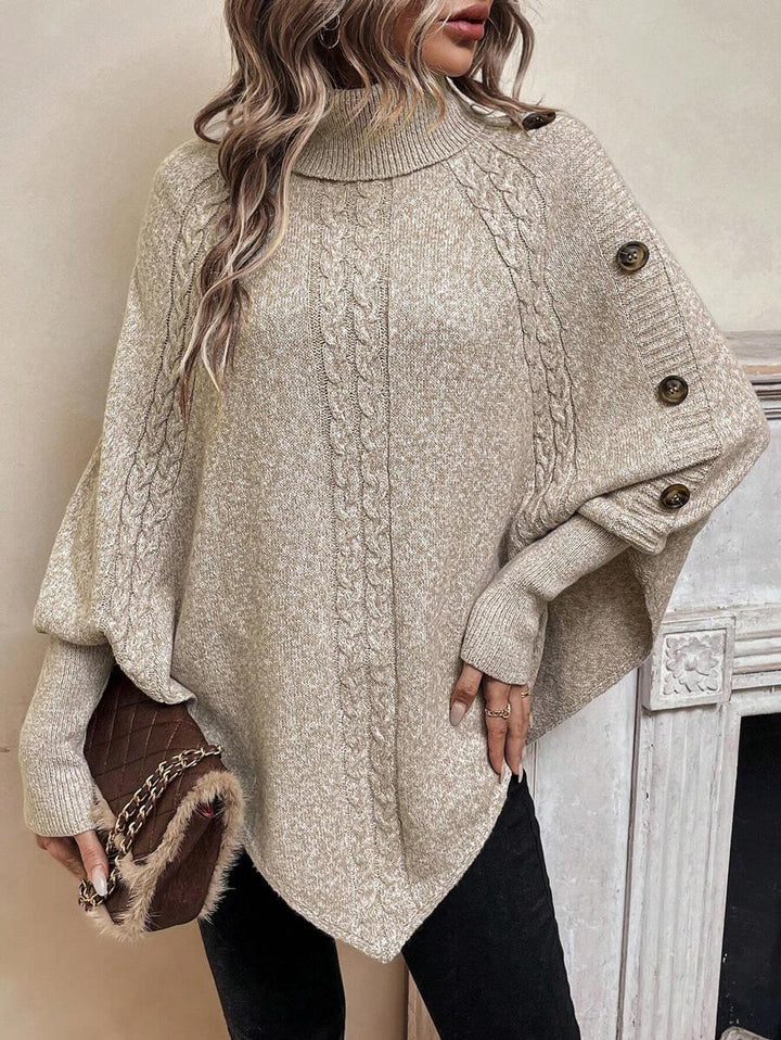 Alexis™ | Asymmetrische Poncho met Hoge Hals