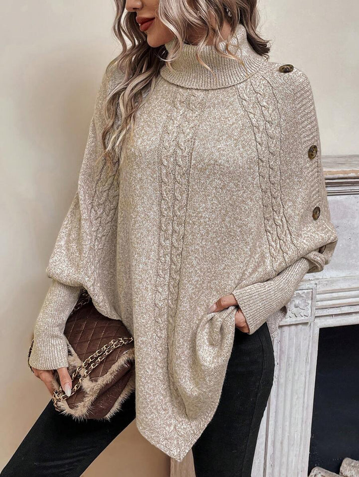 Alexis™ | Asymmetrische Poncho met Hoge Hals
