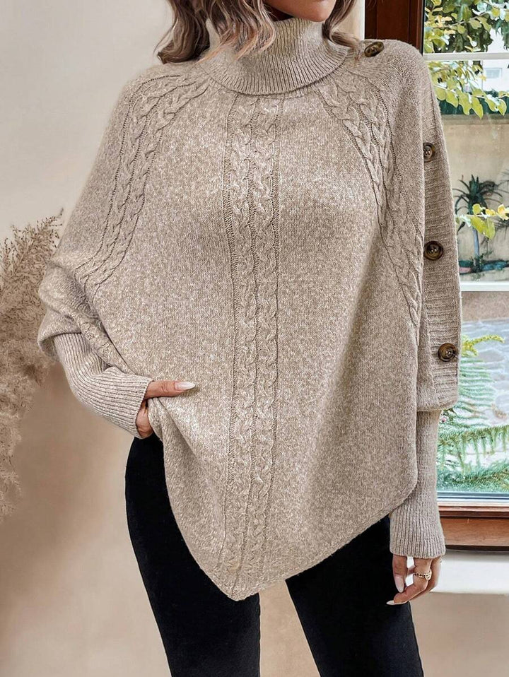 Alexis™ | Asymmetrische Poncho met Hoge Hals