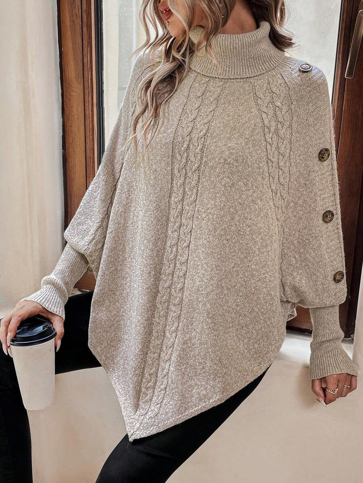 Alexis™ | Asymmetrische Poncho met Hoge Hals
