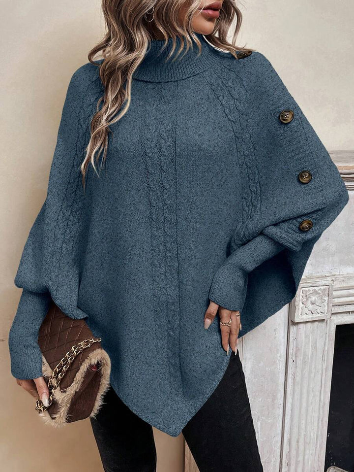 Alexis™ | Asymmetrische Poncho met Hoge Hals