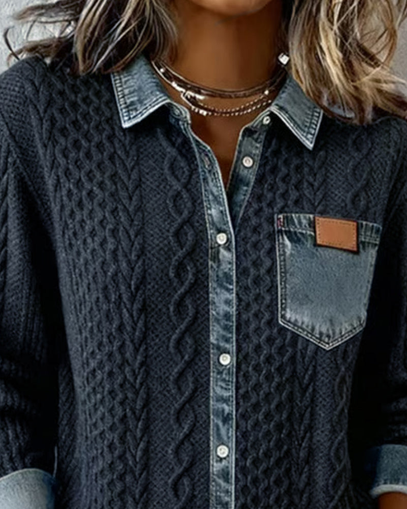 Elara | Shirt met lange mouwen en contrasterende details