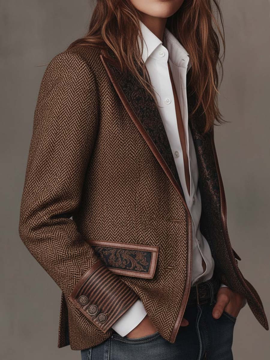 Gisèle | Blazer met chevronpatroon