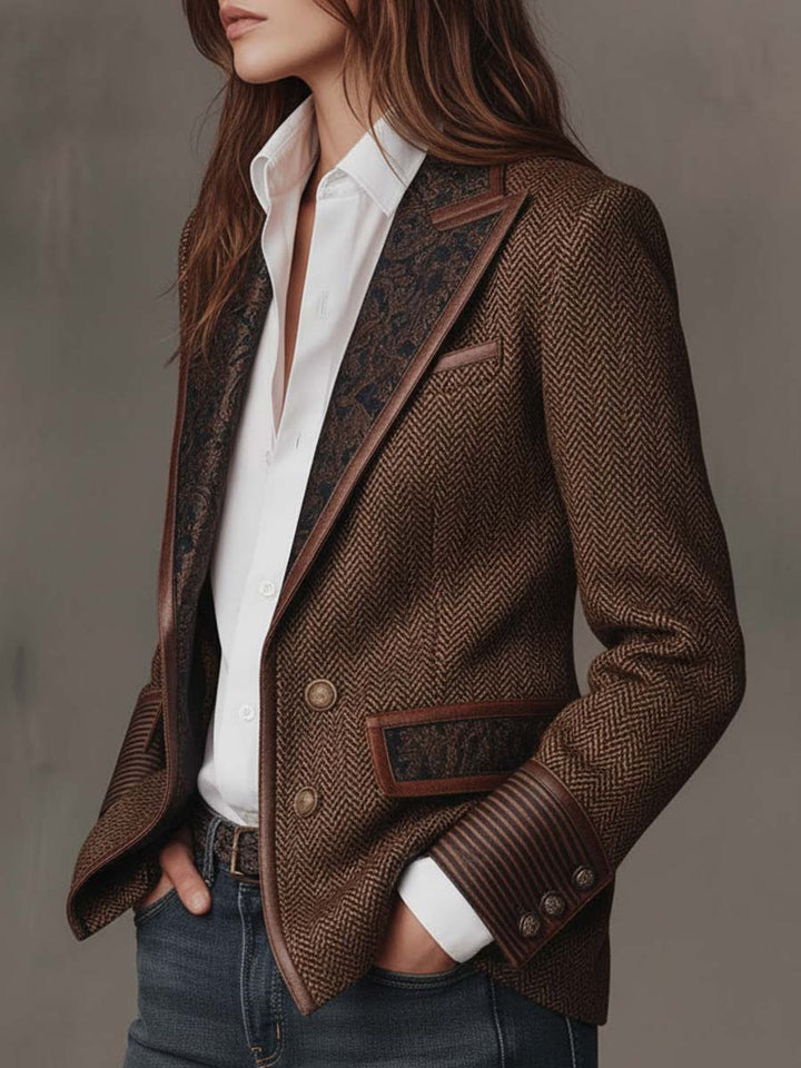 Gisèle | Blazer met chevronpatroon