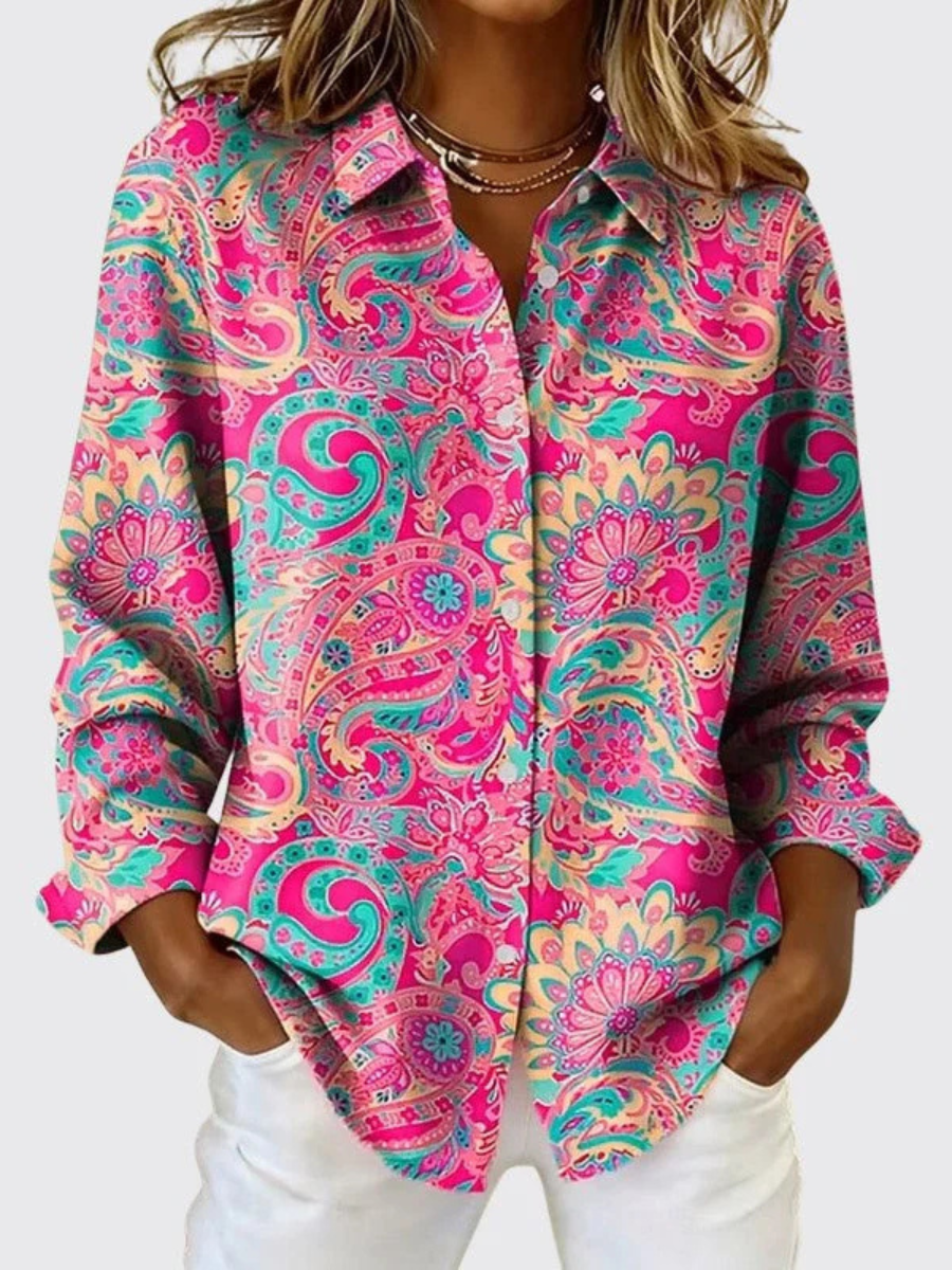 Joanna™ | Blouse met paisleypatroon en knoopsluiting