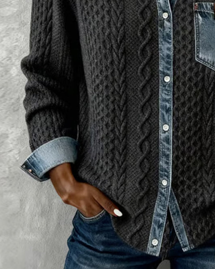 Elara | Shirt met lange mouwen en contrasterende details