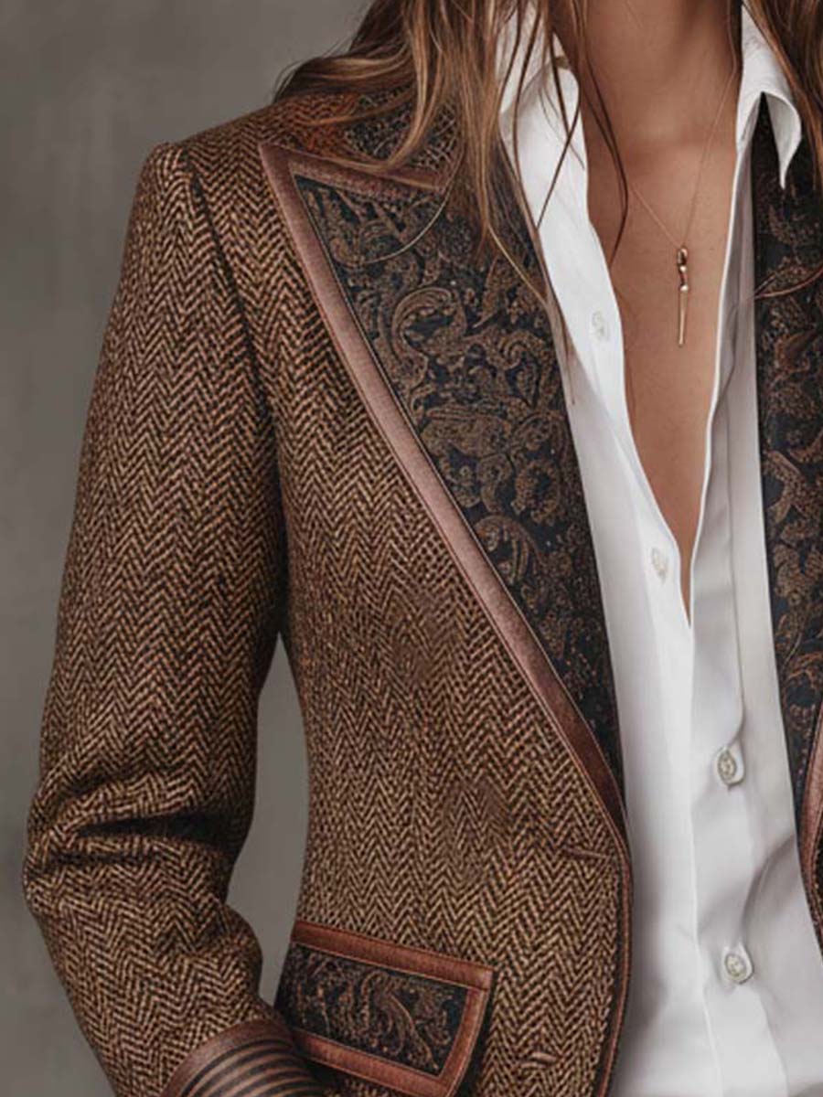 Gisèle | Blazer met chevronpatroon