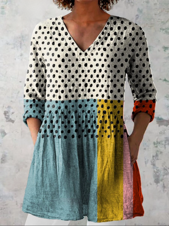 Nola | Lange Blouse met een opvallend patroon