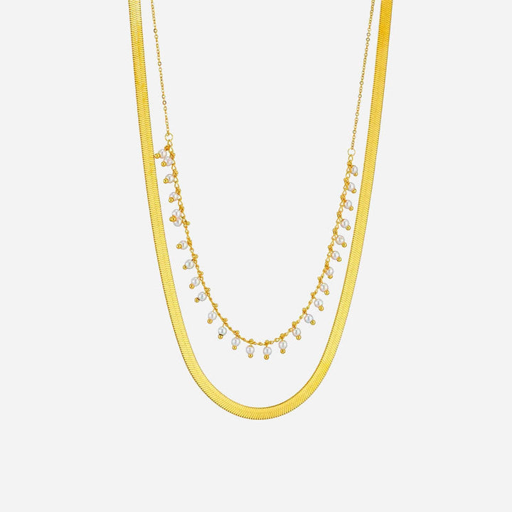 Marizanne | Luxe Slangen Choker & Parel Sieraad Set