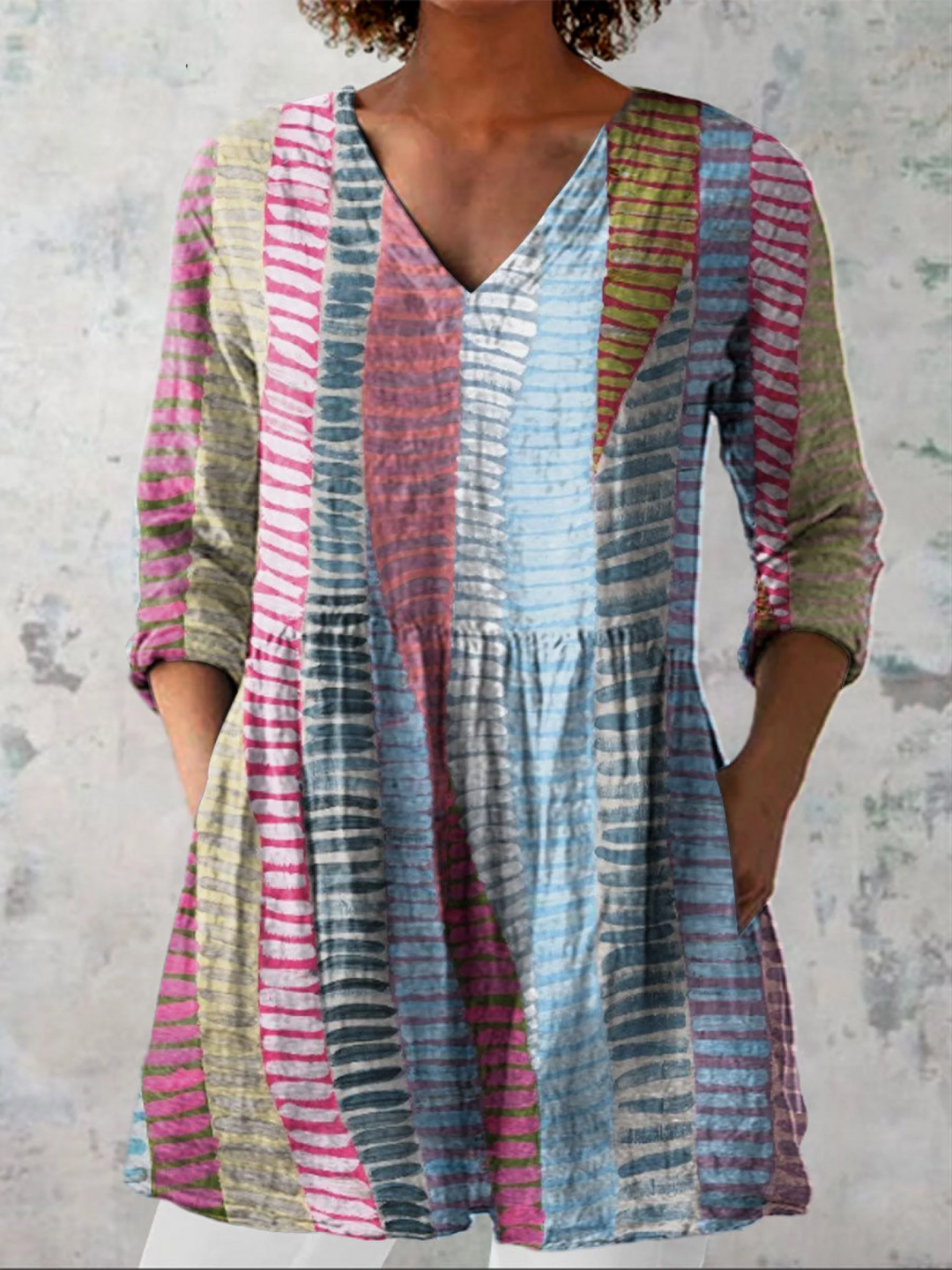 Noa | Lange Blouse met een uitdrukkelijk patroon
