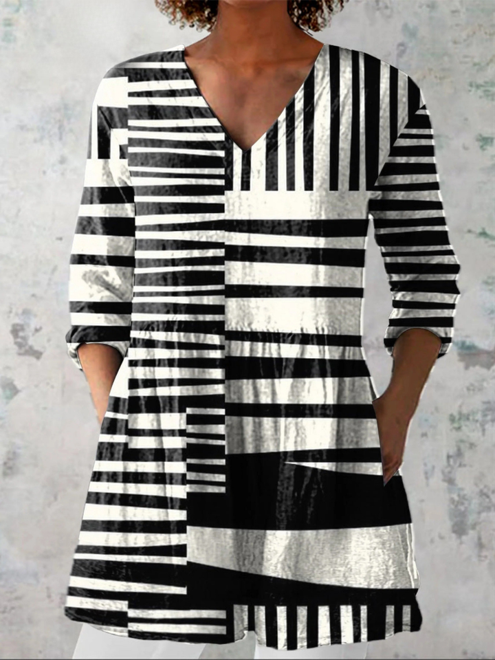 Quinn | Lange Blouse met Uitgesproken Patroon