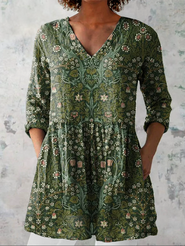 Skye | Lange Blouse met een Indrukwekkend Patroon