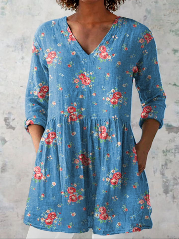 Ayla | Lange Blouse met een krachtig patroon