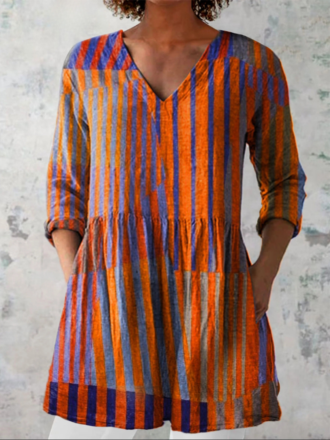 Elowen | Lange Blouse met Uitgesproken Patroon