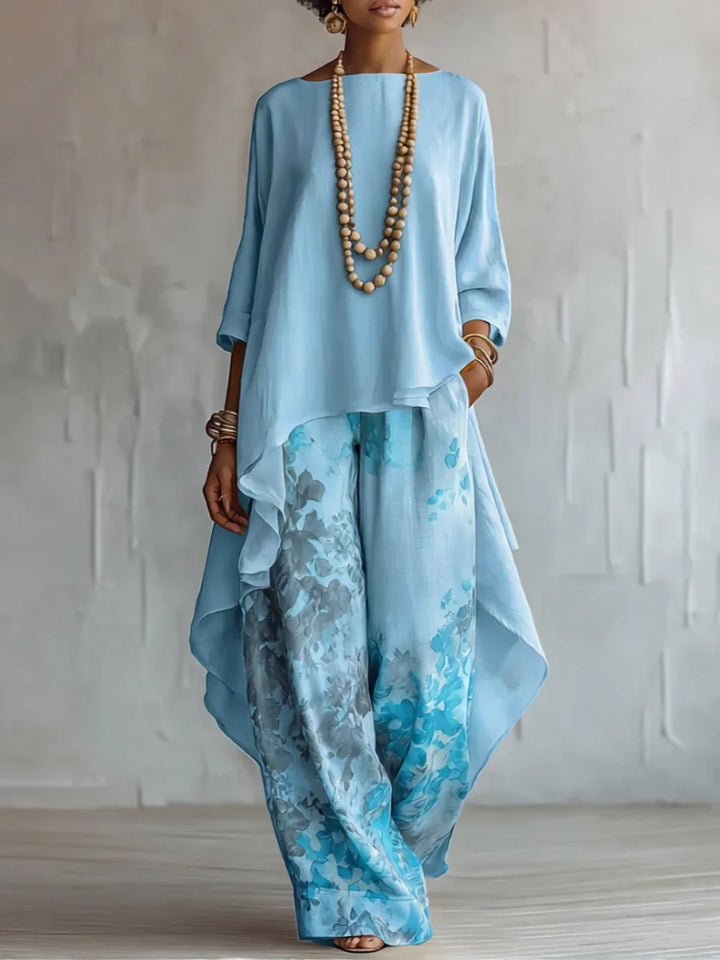 Celeste | Tweedelige set met asymmetrische top