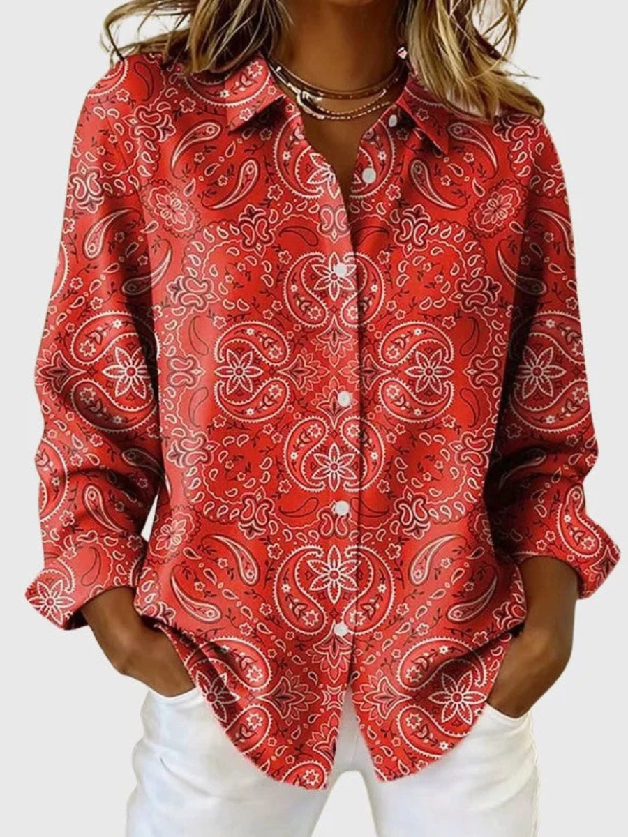 Joanna™ | Blouse met paisleypatroon en knoopsluiting