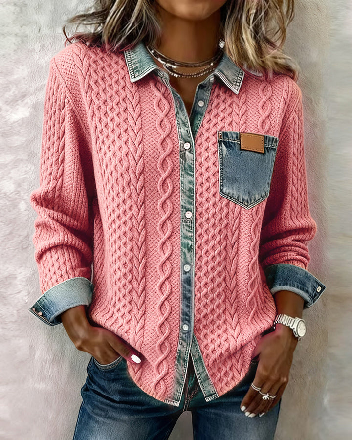 Elara | Shirt met lange mouwen en contrasterende details