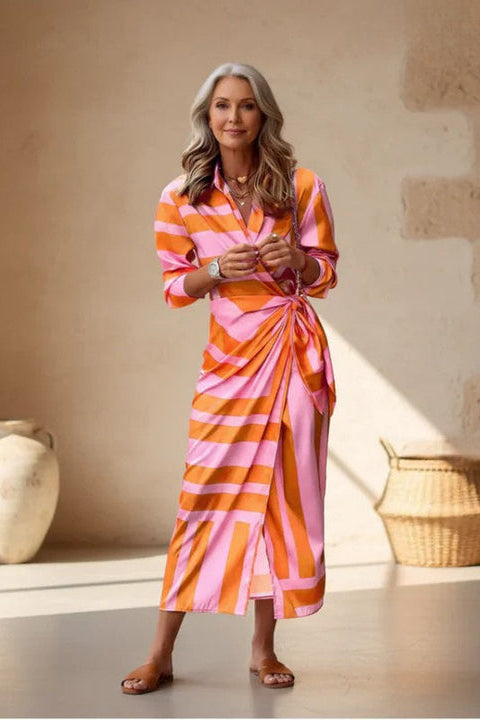 Cecilia™ Elegante Gestreepte Jurk