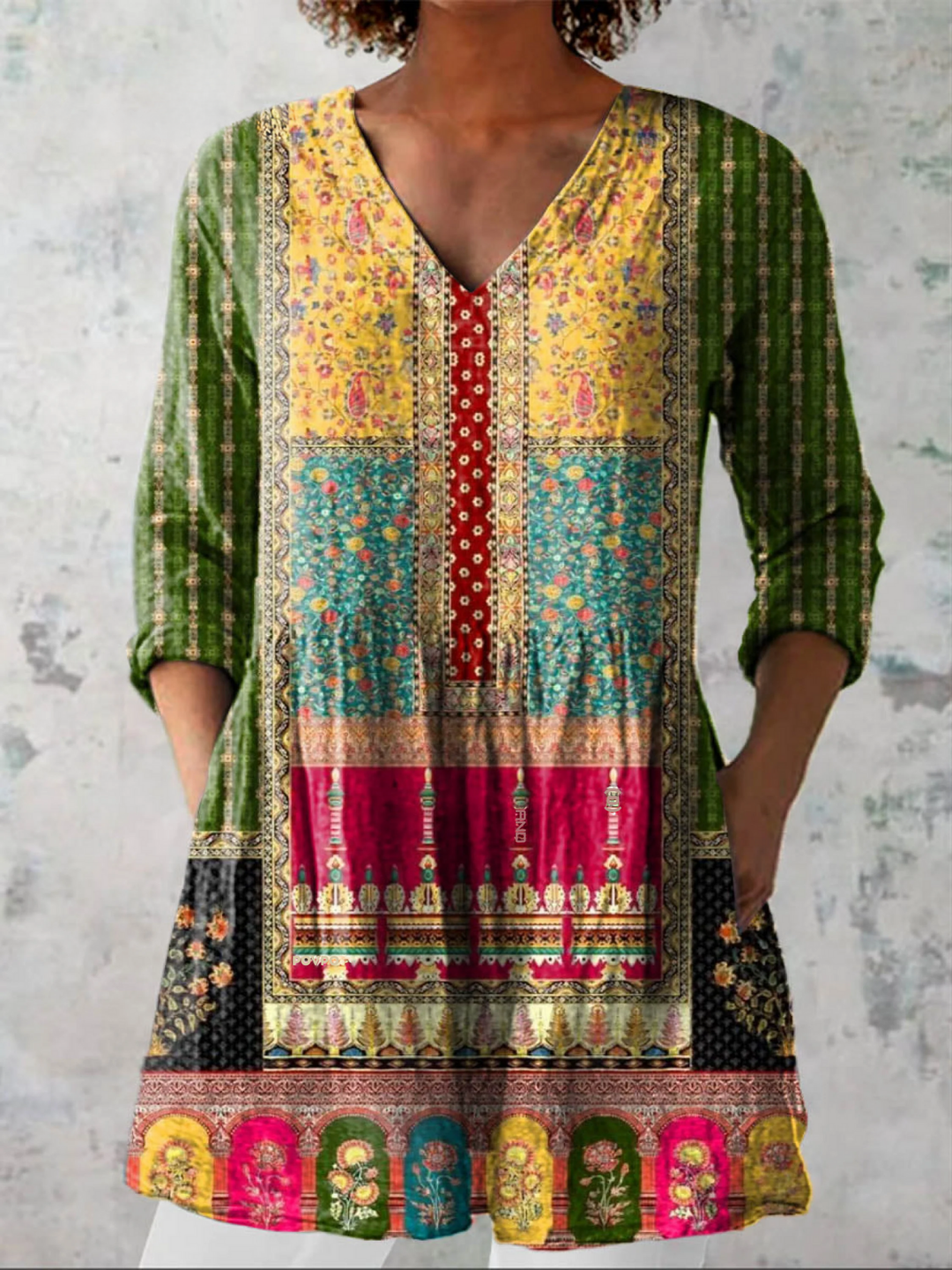 Nyla | Lange Blouse met opvallend patroon