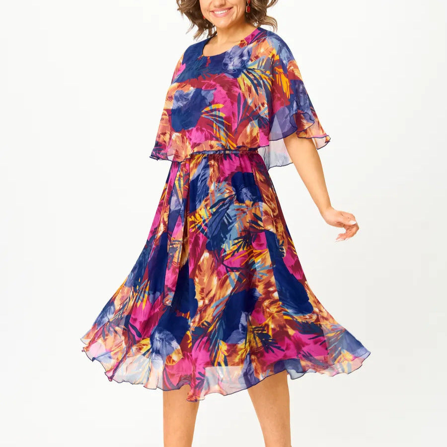 BARBARA | COMFORTABELE PLUS SIZE CHIFFON JURK