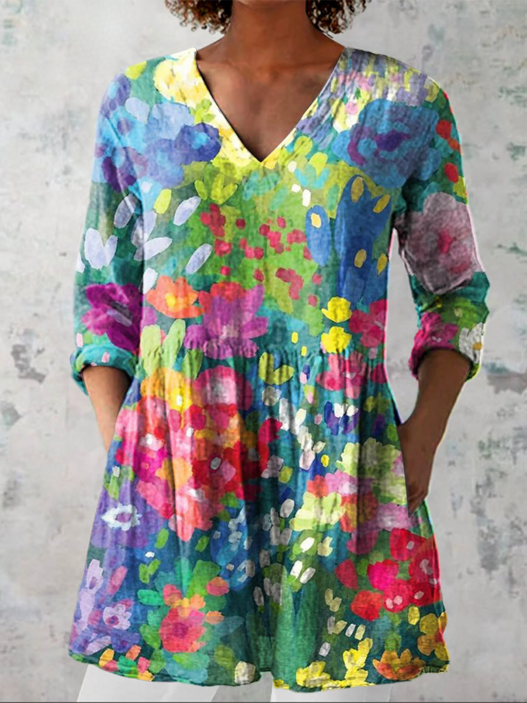 Eden | Lange Blouse met Expressief Patroon