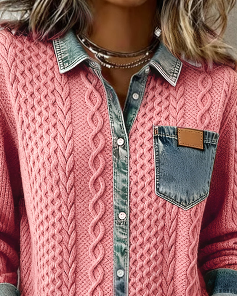 Elara | Shirt met lange mouwen en contrasterende details