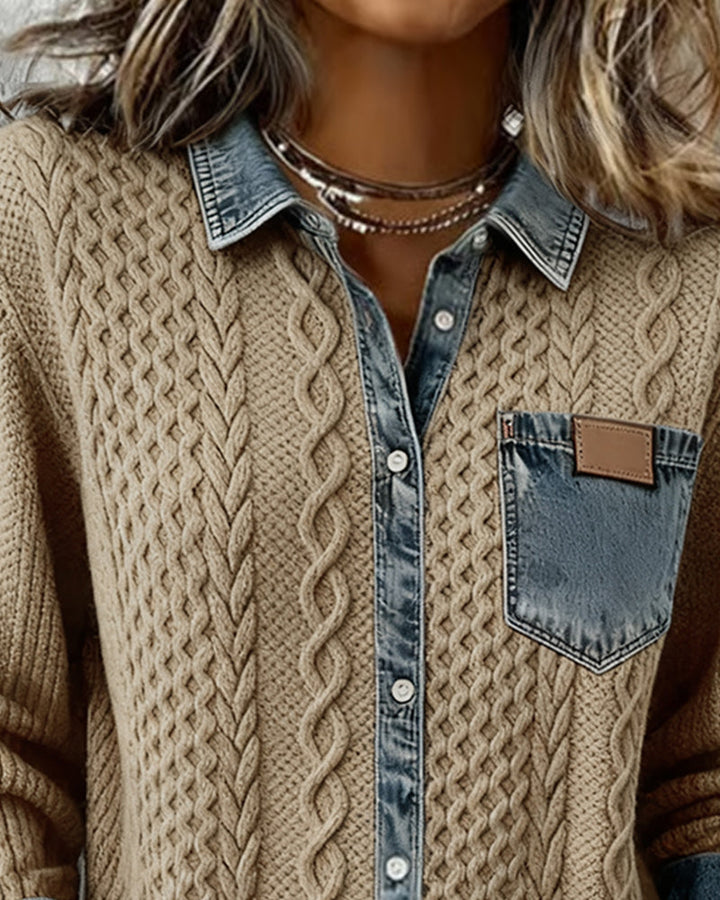 Elara | Shirt met lange mouwen en contrasterende details