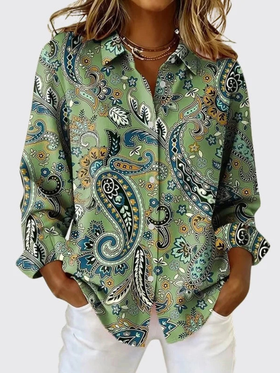 Joanna™ | Blouse met paisleypatroon en knoopsluiting