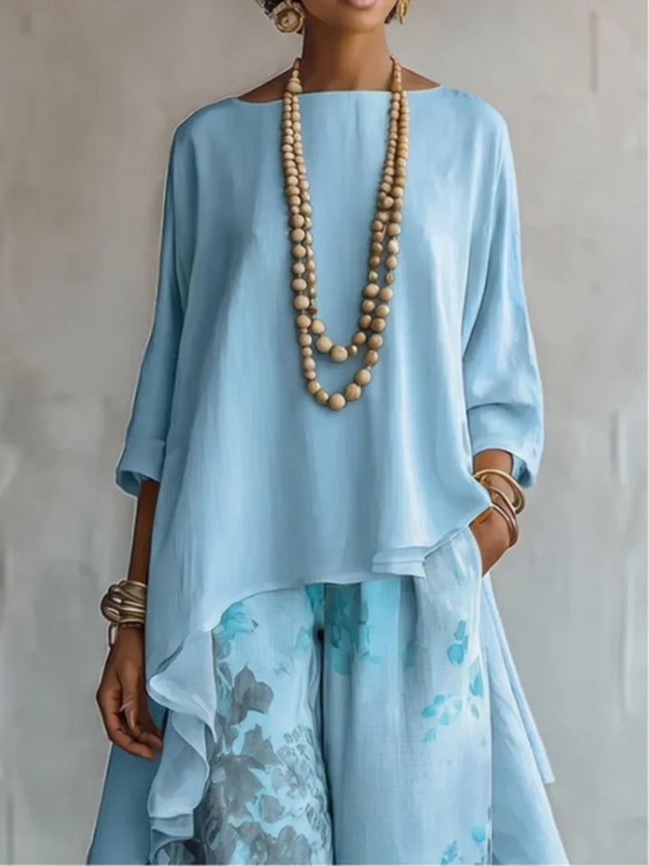 Celeste | Tweedelige set met asymmetrische top