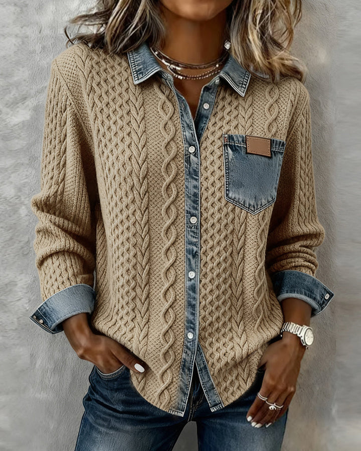 Elara | Shirt met lange mouwen en contrasterende details