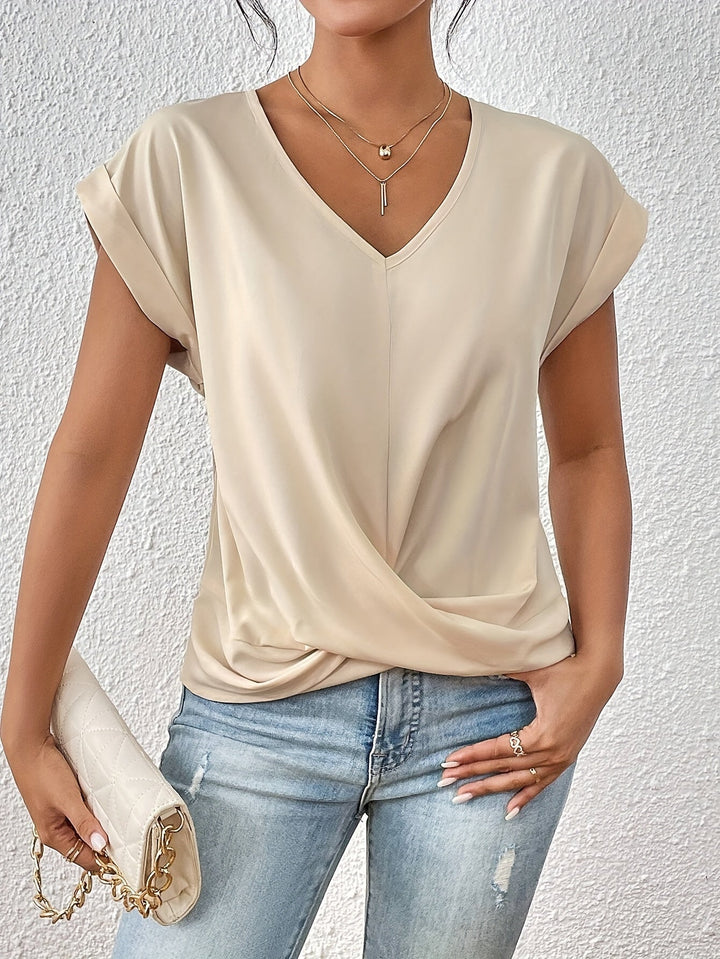 MEIKA™ – Klassieke Twist Detail V-Hals Top