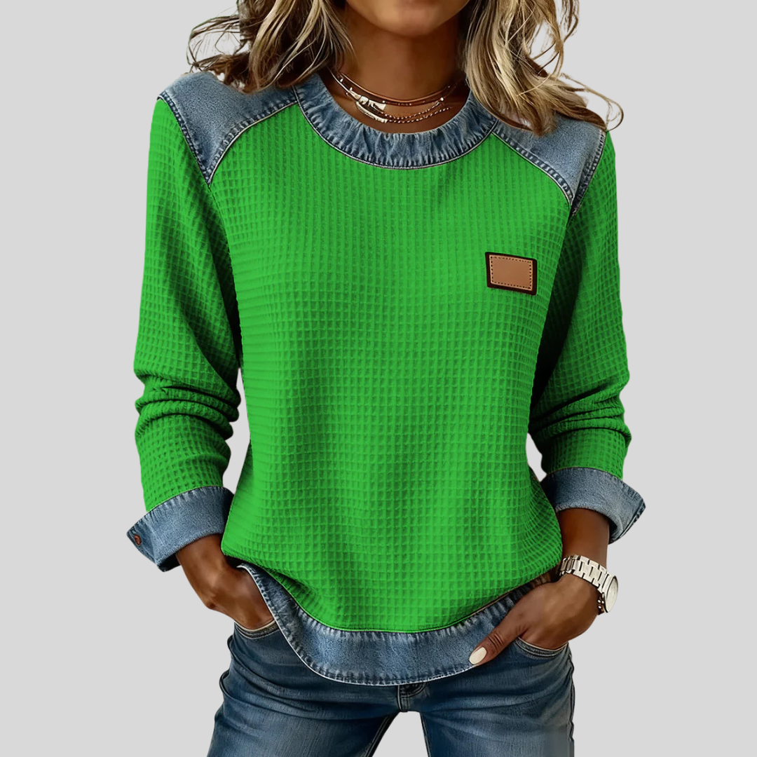Delancine™ | Trui met patchworkpatroon