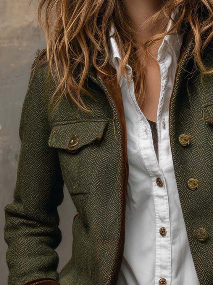 Honorine | Blazer met contrasterend chevronpatroon