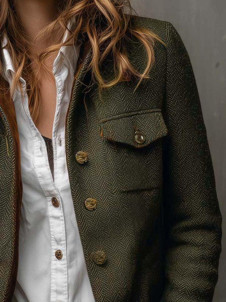 Honorine | Blazer met contrasterend chevronpatroon