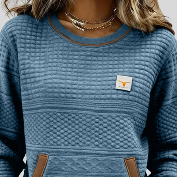 Noelle™ | Trui met ronde hals en kleurvlakken