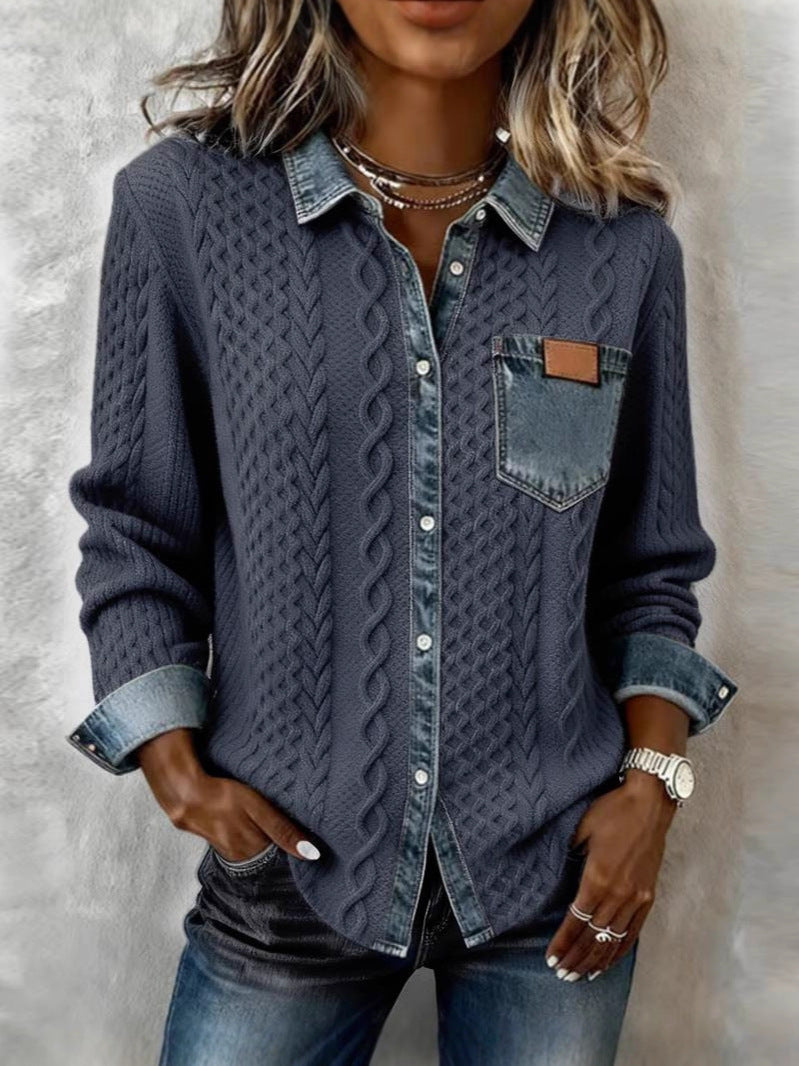 Elara | Shirt met lange mouwen en contrasterende details