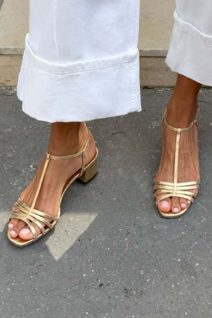 Allegra | Gouden Sandalen Elegante Dagelijksheid