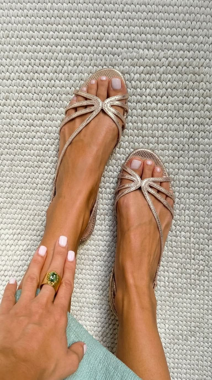 Ginevra | Gouden Sandalen Zomer Elegantie