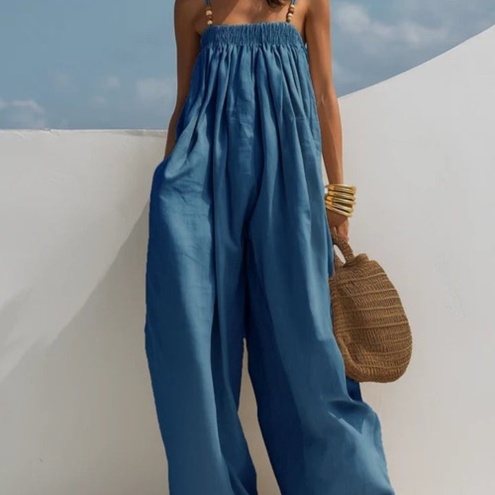 Monica | Denim jumpsuit met wijde benen